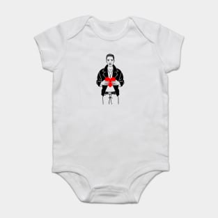 Stylish guy in a jacket with big heart Baby Bodysuit